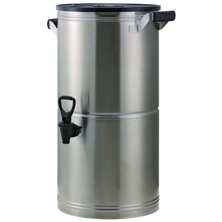 Service Ideas Round Commercial Tea Urn, Stainless Steel, 5 Gallon, Brused Stainless ITS5GPL